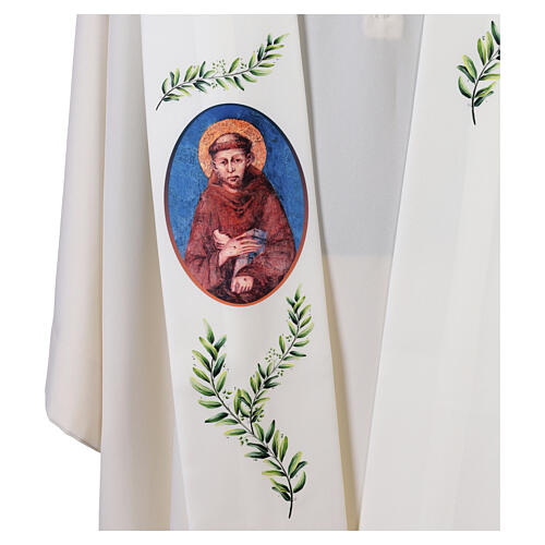Stola stampata S. Francesco e crocifisso S. Damiano 100% poliestere 3