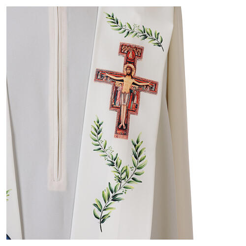 Stola stampata S. Francesco e crocifisso S. Damiano 100% poliestere 4