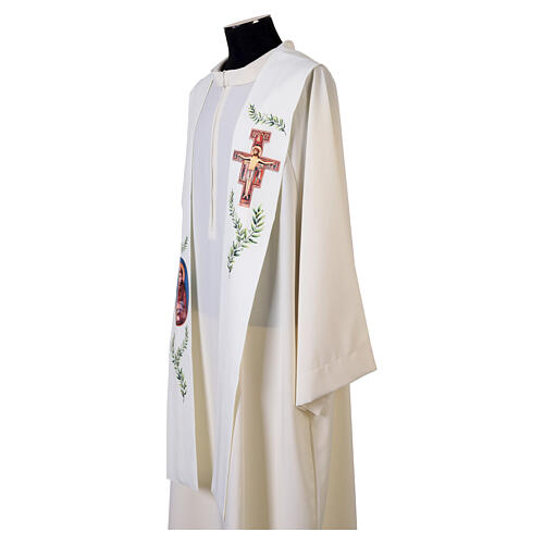 Stola stampata S. Francesco e crocifisso S. Damiano 100% poliestere 5