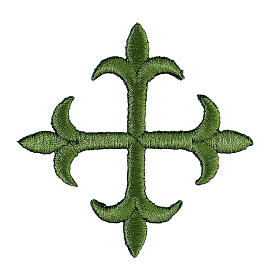 Lilienkreuz, Bügelpatch, 4 liturgische Farben, 8x8cm