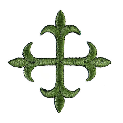 Croce giglio quattro colori liturgici 8 cm termoadesiva 2