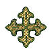Bügelpatch, dreilappiges Kreuz, Stickerei, 4 liturgische Farben, 4x4cm s2