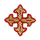Bügelpatch, dreilappiges Kreuz, Stickerei, 4 liturgische Farben, 4x4cm s3