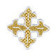 Bügelpatch, dreilappiges Kreuz, Stickerei, 4 liturgische Farben, 4x4cm s4