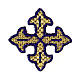Bügelpatch, dreilappiges Kreuz, Stickerei, 4 liturgische Farben, 4x4cm s5