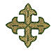 Bügelpatch, dreilappiges Kreuz, Stickerei, 4 liturgische Farben, 8x8cm s2