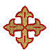 Bügelpatch, dreilappiges Kreuz, Stickerei, 4 liturgische Farben, 8x8cm s3