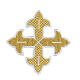 Bügelpatch, dreilappiges Kreuz, Stickerei, 4 liturgische Farben, 8x8cm s4
