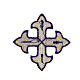 Bügelpatch, dreilappiges Kreuz, Stickerei, 4 liturgische Farben, 8x8cm s6