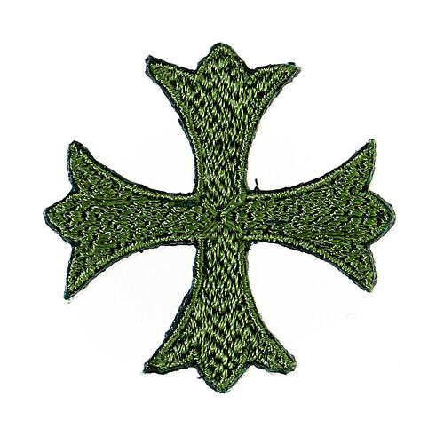 Bügelpatch, griechisches Kreuz, Stickerei, 4 liturgische Farben, 4x4cm 2