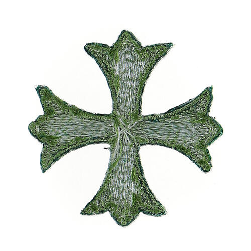 Bügelpatch, griechisches Kreuz, Stickerei, 4 liturgische Farben, 4x4cm 6