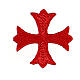 Bügelpatch, griechisches Kreuz, Stickerei, 4 liturgische Farben, 4x4cm s3