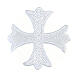 Bügelpatch, griechisches Kreuz, Stickerei, 4 liturgische Farben, 4x4cm s4