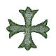 Bügelpatch, griechisches Kreuz, Stickerei, 4 liturgische Farben, 4x4cm s6