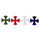 Krzyż grecki aplikacja termoprzylepna, 4 cm, cztery kolory s1