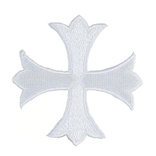Greek cross iron-on fabric appliqué, four colours, 3 in 4