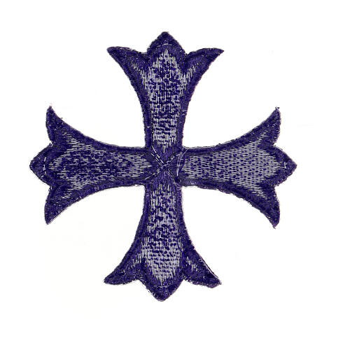 Greek cross iron-on fabric appliqué, four colours, 3 in 6