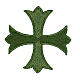 Greek cross iron-on fabric appliqué, four colours, 3 in s2