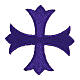 Greek cross iron-on fabric appliqué, four colours, 3 in s5