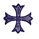 Greek cross iron-on fabric appliqué, four colours, 3 in s6