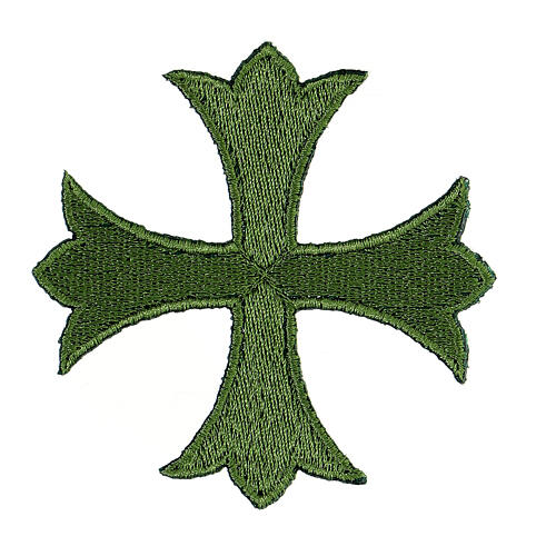 Aplicación cruz griega termoadhesiva 8 cm cuatro colores 2