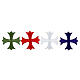 Application thermocollante croix grecque 8 cm couleurs liturgiques s1