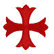 Krzyż grecki aplikacja termoprzylepna, 8 cm, cztery kolory s3