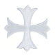 Aplicação termoadesiva de acabamento cruz grega 8 cm quatro cores s4