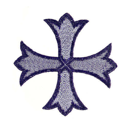 Bügelpatch, griechisches Kreuz, Stickerei, 4 liturgische Farben, 12x12cm 6