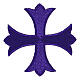 Bügelpatch, griechisches Kreuz, Stickerei, 4 liturgische Farben, 12x12cm s5