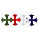 Greek cross thermoadhesive patch in all four liturgical colours, 5 in s1