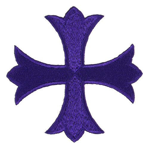 Emblème croix grecque thermoadhésive 12 cm couleurs liturgiques 5