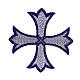 Emblème croix grecque thermoadhésive 12 cm couleurs liturgiques s6
