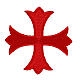 Emblema cruz grega termoadesiva 12 cm quatro cores s3