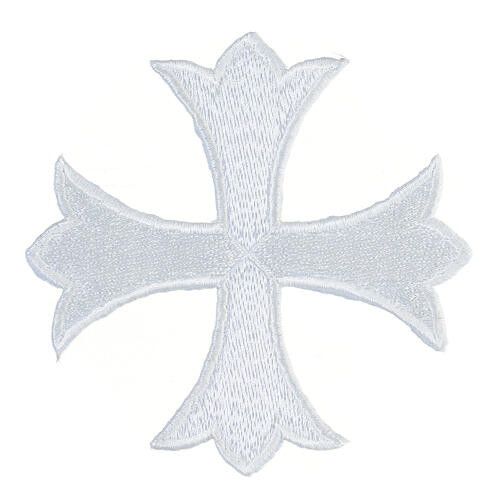 White & Black Decorative Cross Patch, Religious Cross Patches