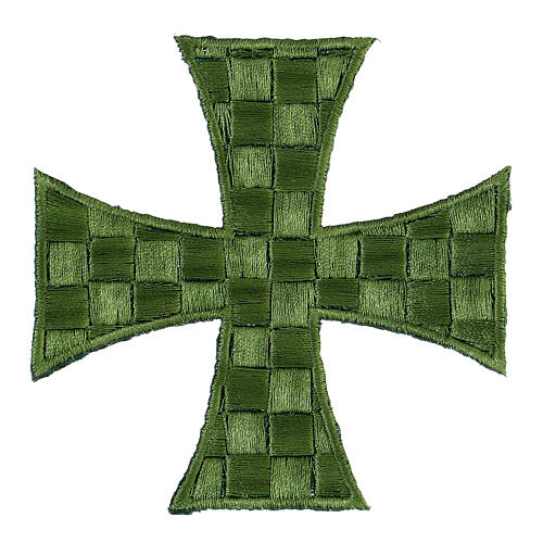 Bügelpatch, Malteserkreuz, Stickerei, 4 liturgische Farben, 10x10cm 2