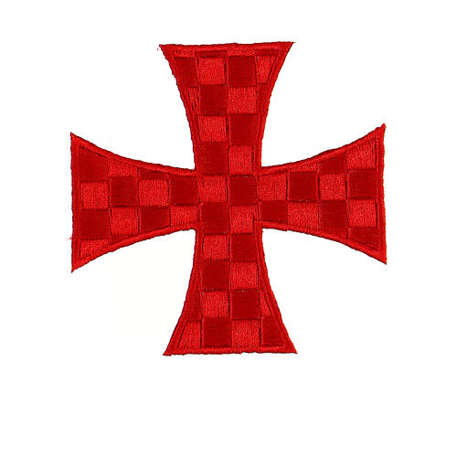 Bügelpatch, Malteserkreuz, Stickerei, 4 liturgische Farben, 10x10cm 3