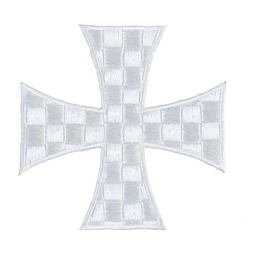 Bügelpatch, Malteserkreuz, Stickerei, 4 liturgische Farben, 10x10cm 4