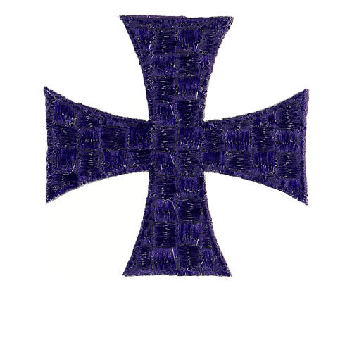 Bügelpatch, Malteserkreuz, Stickerei, 4 liturgische Farben, 10x10cm 6
