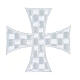 Bügelpatch, Malteserkreuz, Stickerei, 4 liturgische Farben, 10x10cm s4