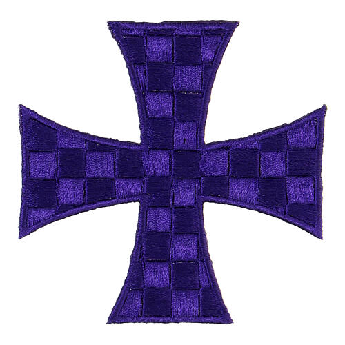 Thermoadhesive patch of the Maltese cross, liturgical colours, 4 in 5