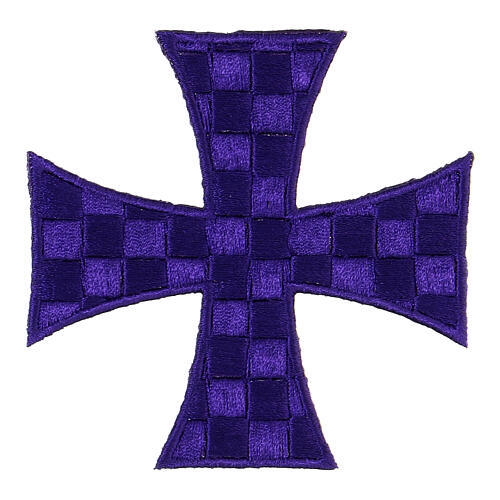 Applicazione termoadesiva colori liturgici 10 cm croce di Malta 5