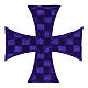 Applicazione termoadesiva colori liturgici 10 cm croce di Malta s5