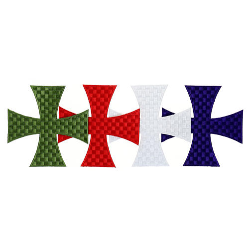 Bügelpatch, Malteserkreuz, Stickerei, 4 liturgische Farben, 18x18cm 1
