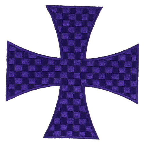 Bügelpatch, Malteserkreuz, Stickerei, 4 liturgische Farben, 18x18cm 5