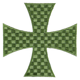 Krzyż maltański aplikacja termoprzylepna, 18 cm, kolory liturgiczne