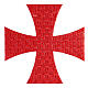 Krzyż maltański aplikacja termoprzylepna, 18 cm, kolory liturgiczne s6