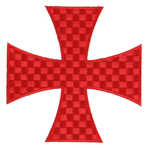 Iron-on Maltese cross patch 18 cm 3