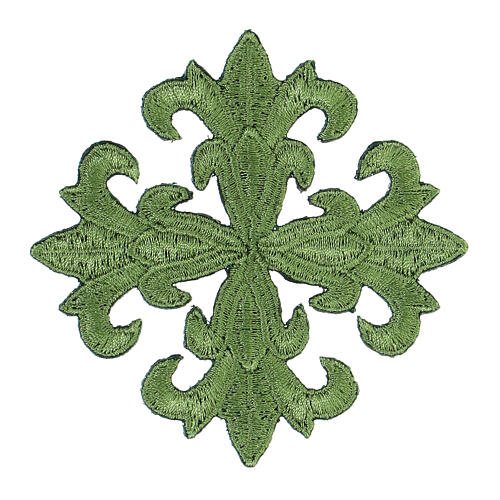 Croce termoadesiva paramenti sacri quattro colori 8 cm 2