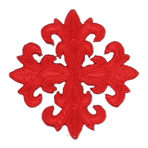 Croce termoadesiva paramenti sacri quattro colori 8 cm 3